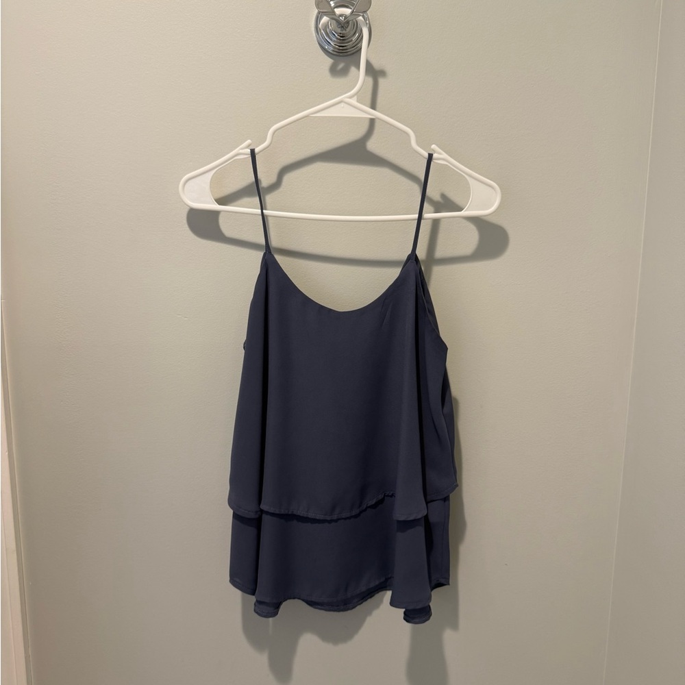 Alya Deep Blue Double Layer Blouse